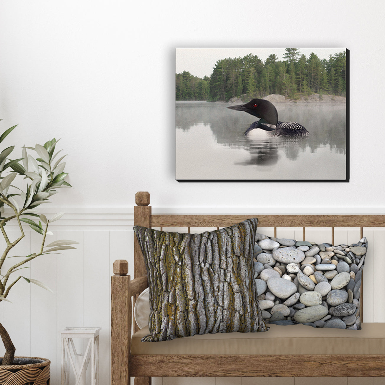 Lake Loon Wrapped Canvas Print