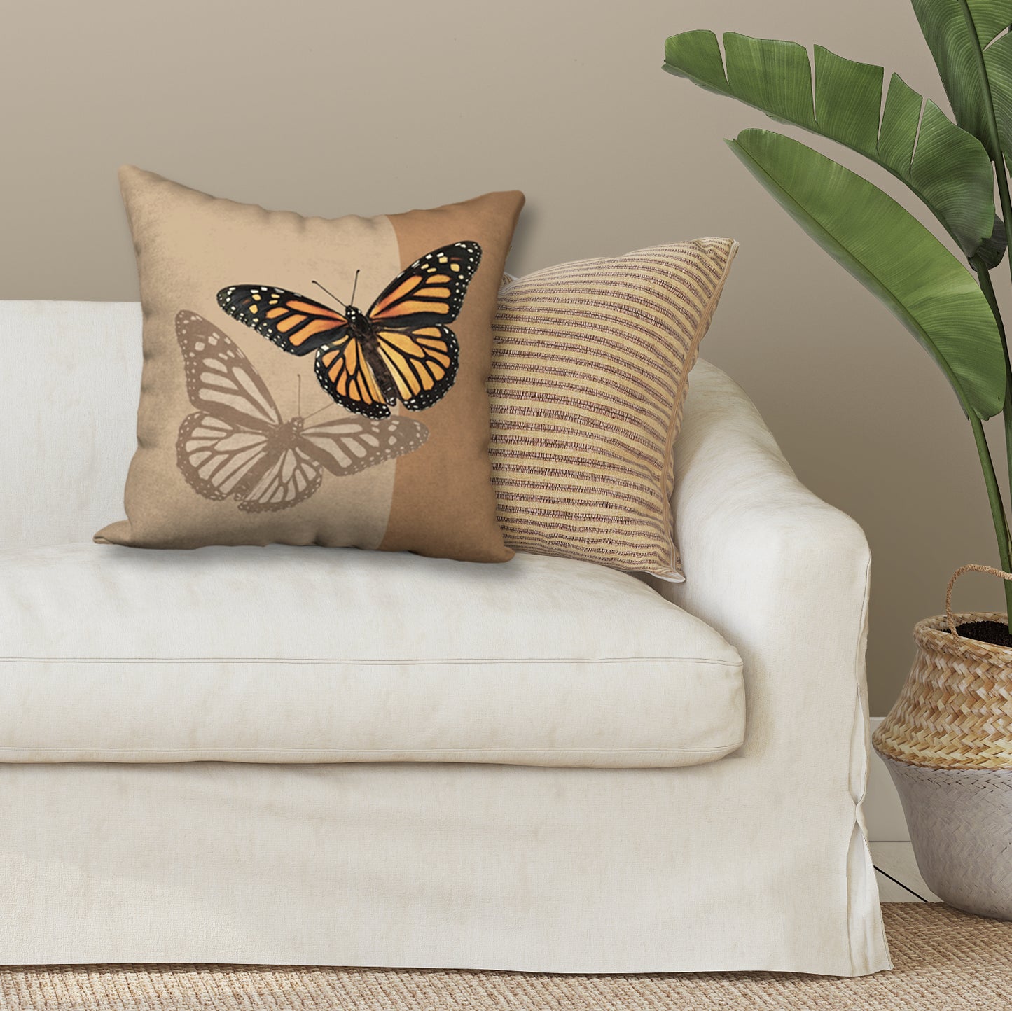 Monarch Butterfly Designer Pillow, 18"x18"