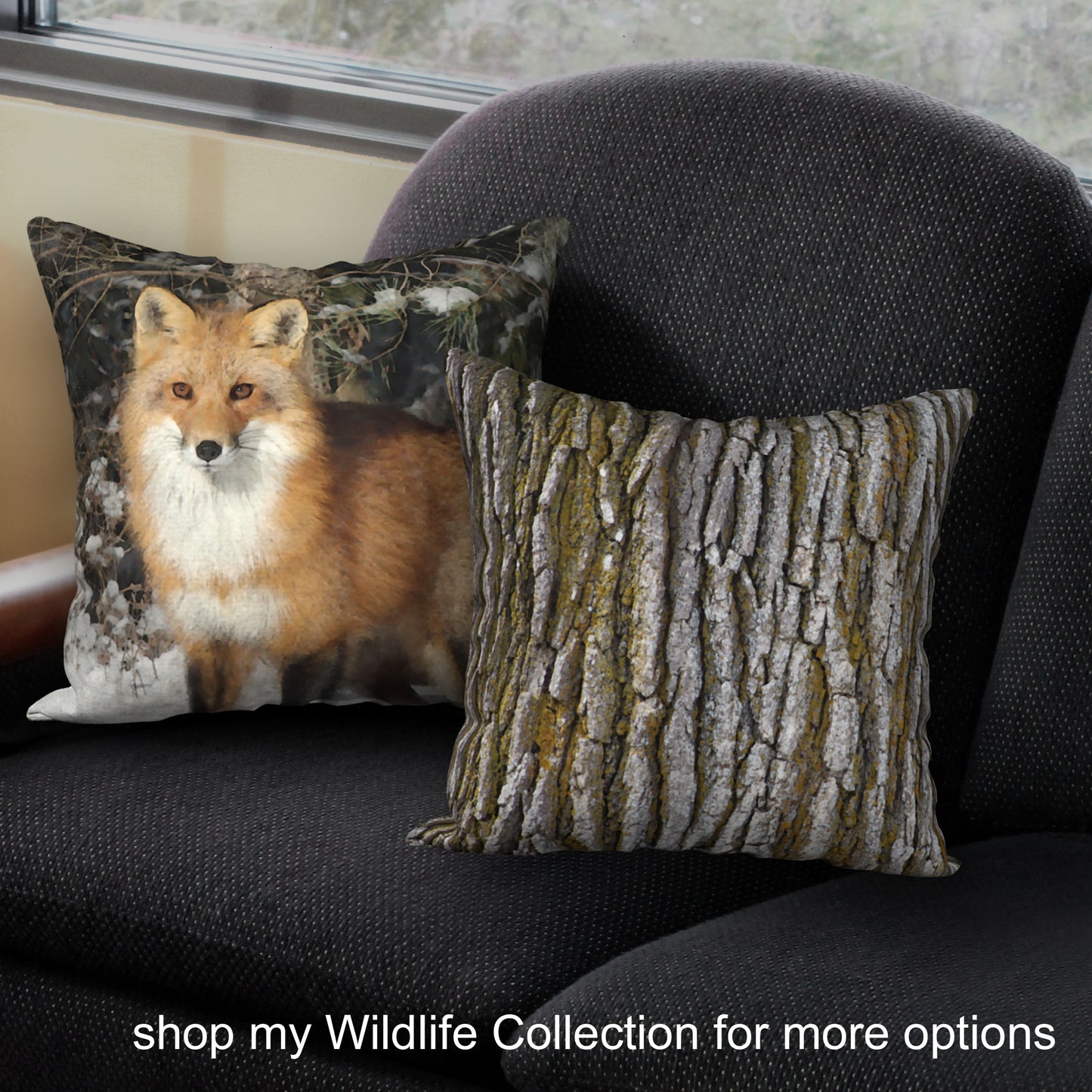 Tree Trunk Designer Pillow, 18"x18"