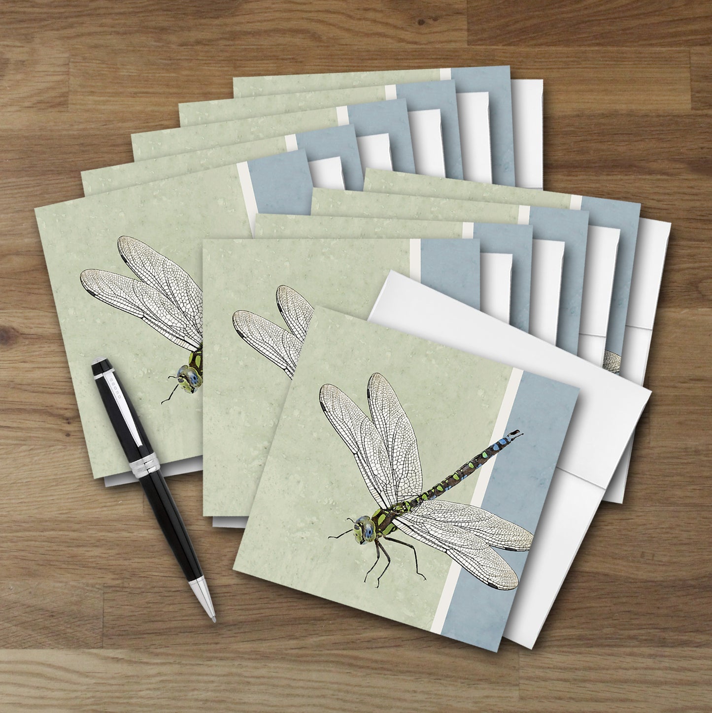 Set of 10 Dragonfly Designer Greeting Cards