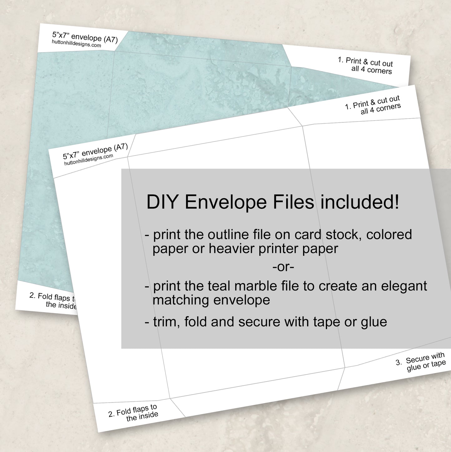 Printable Graduation Card Instant Download 5" x 7" Card Including 2 DIY Envelope Files