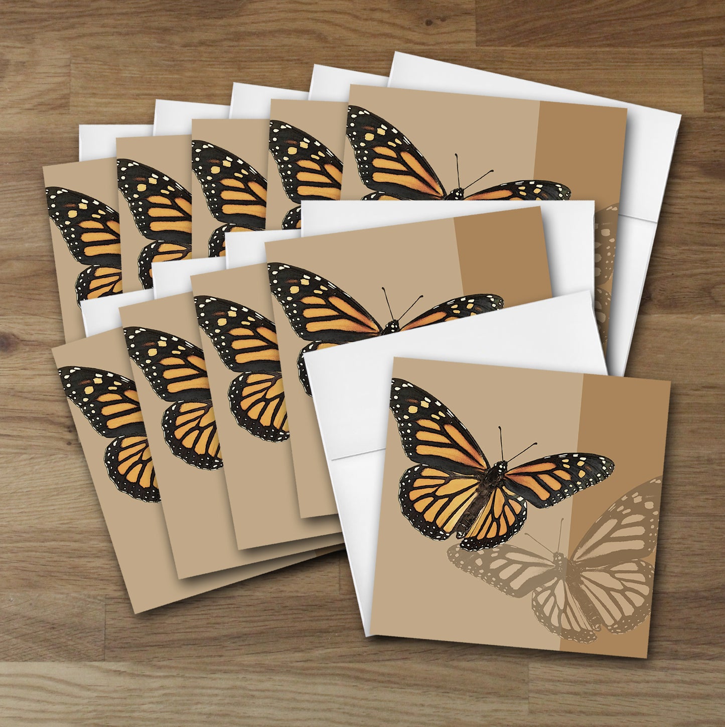 Set of 10 Monarch Butterfly Designer Greeting Cards
