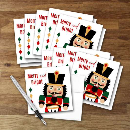 Set of 10 Personalized Nutcracker Drummer Boy Christmas Cards