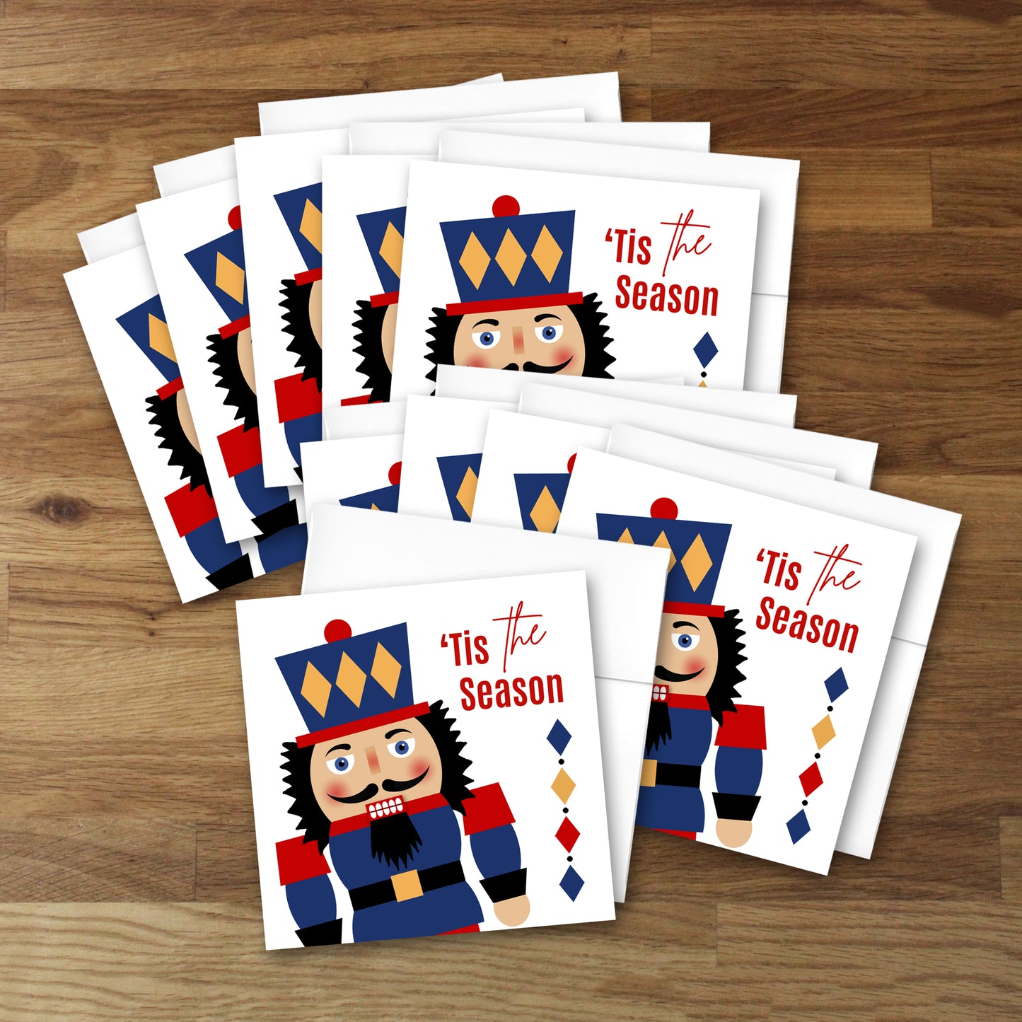 Set of 10 Personalized Nutcracker Soldier Christmas Cards