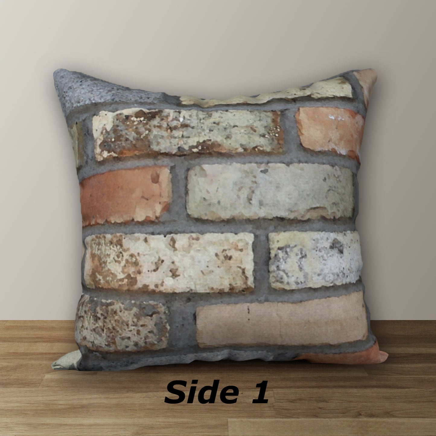 Brick Wall Designer Pillow, 18"x18"
