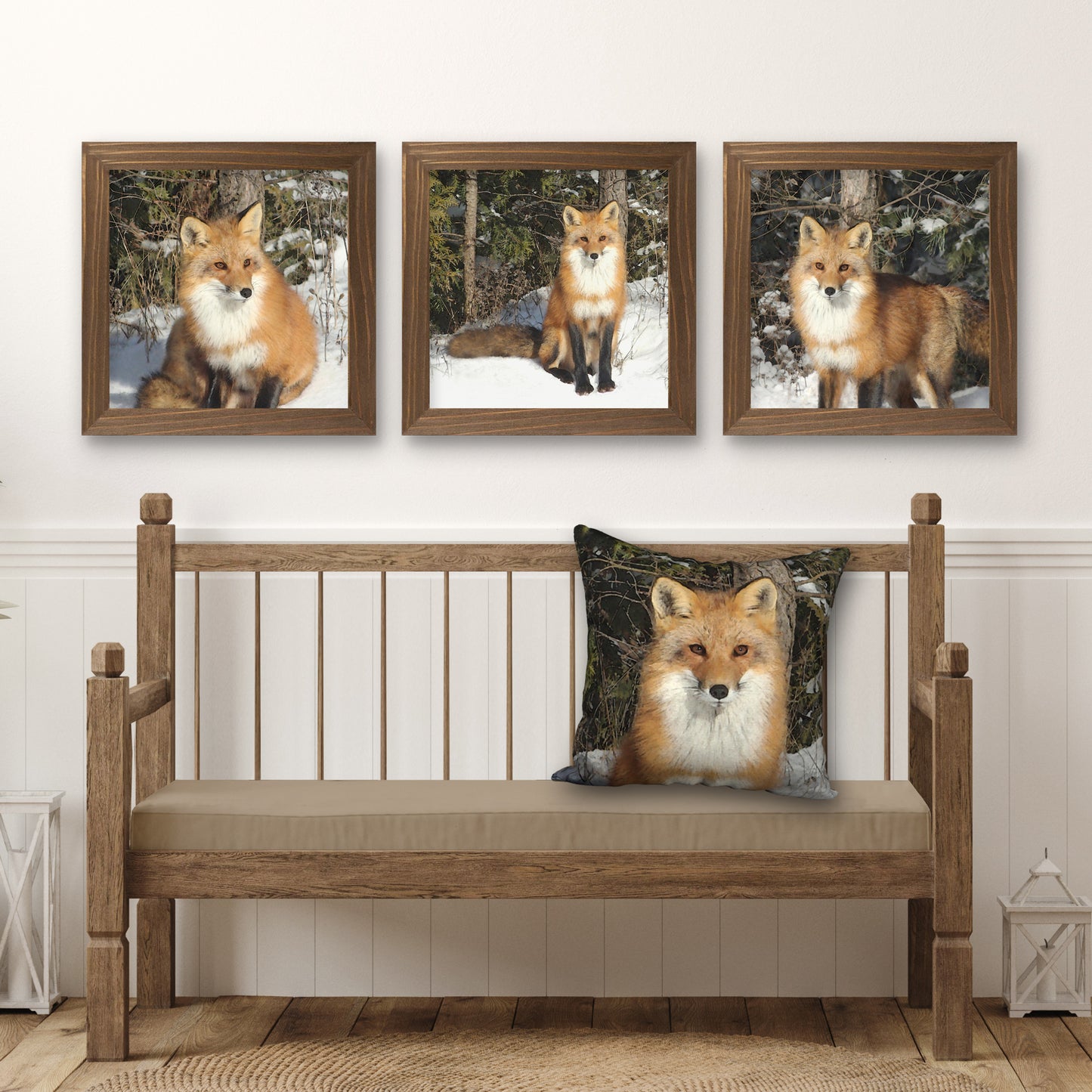 Set of 3 Fox Fine Art Prints, Unframed