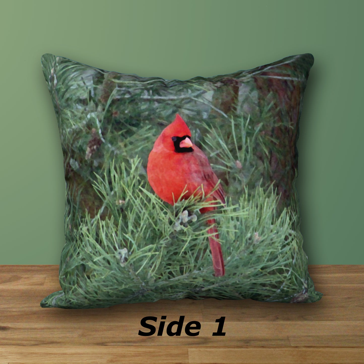Red Cardinal Designer Pillow, 18"x18"
