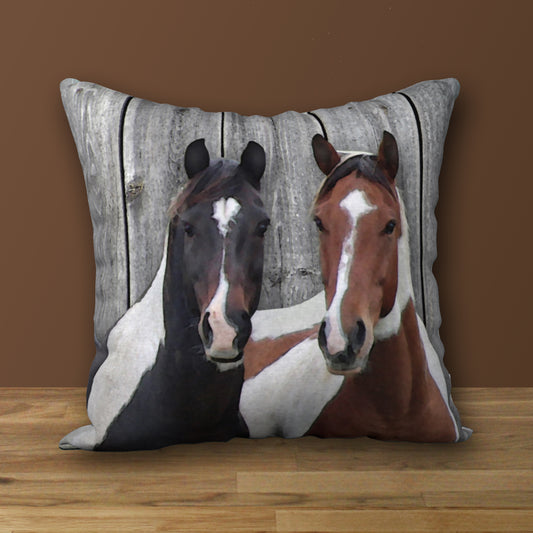 Painted Ponies Designer Pillow, 18"x18"