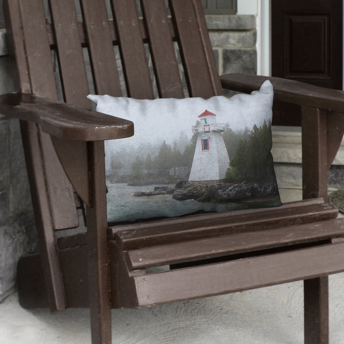 Lighthouse in Fog Designer Pillow, 20"x14"