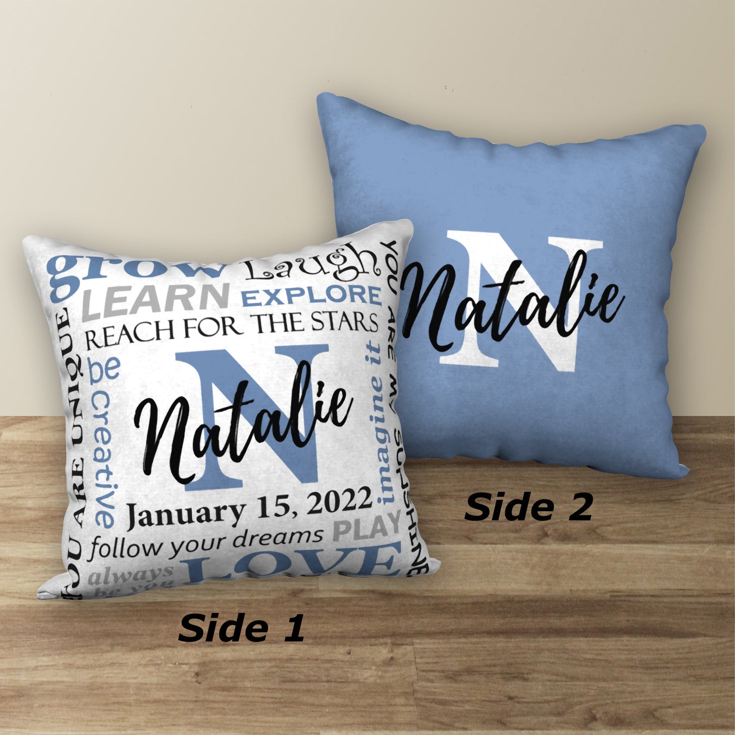Personalized NAME & BIRTHDAY Pillow, 18"x18"