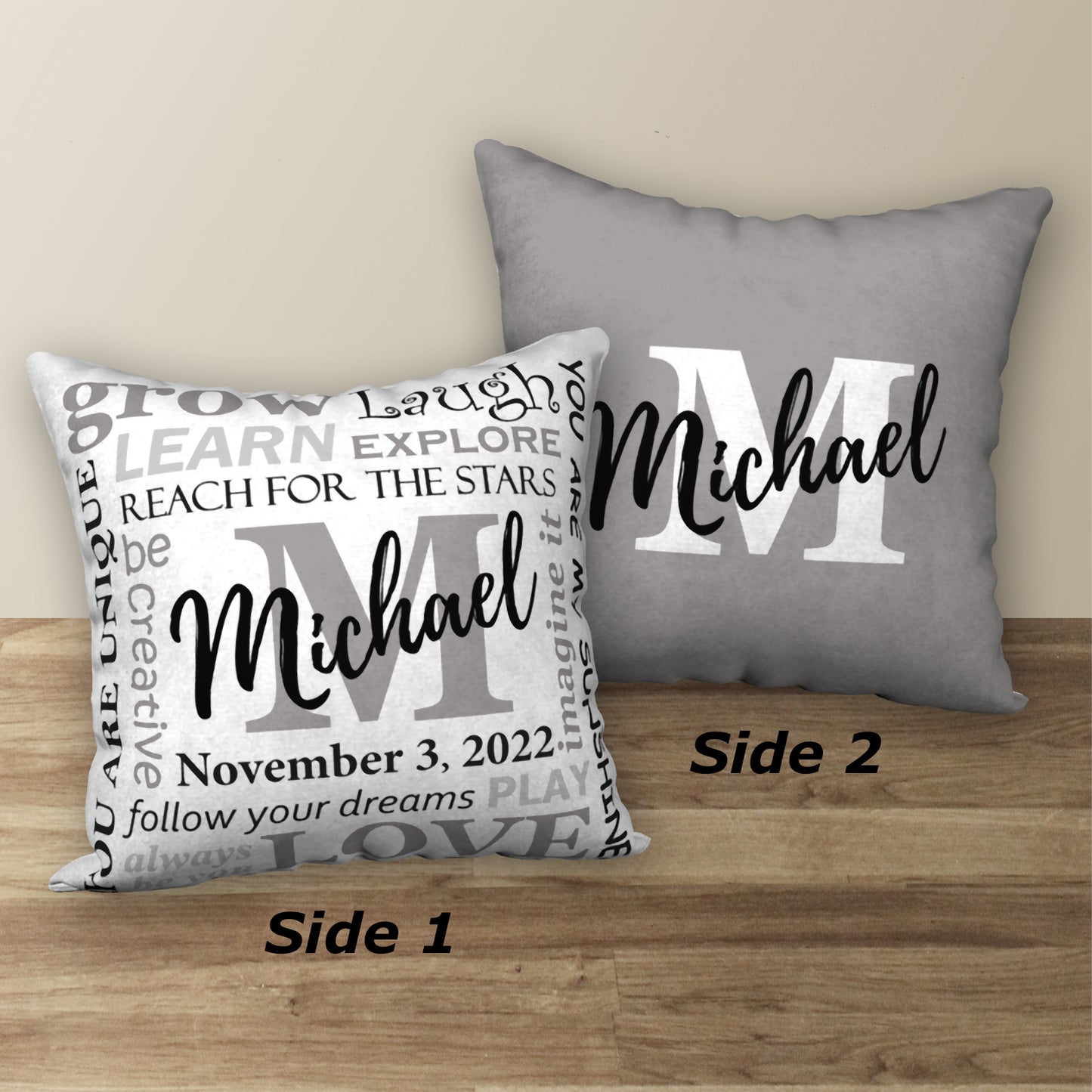 Personalized NAME & BIRTHDAY Pillow, 18"x18"