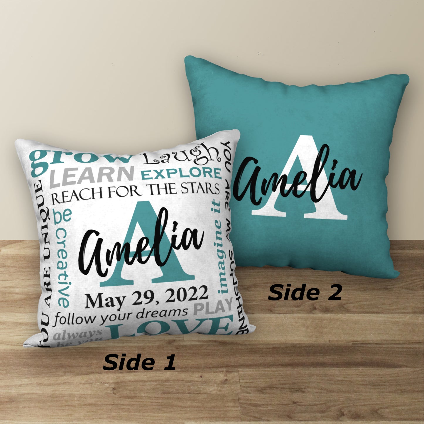 Personalized NAME & BIRTHDAY Pillow, 18"x18"