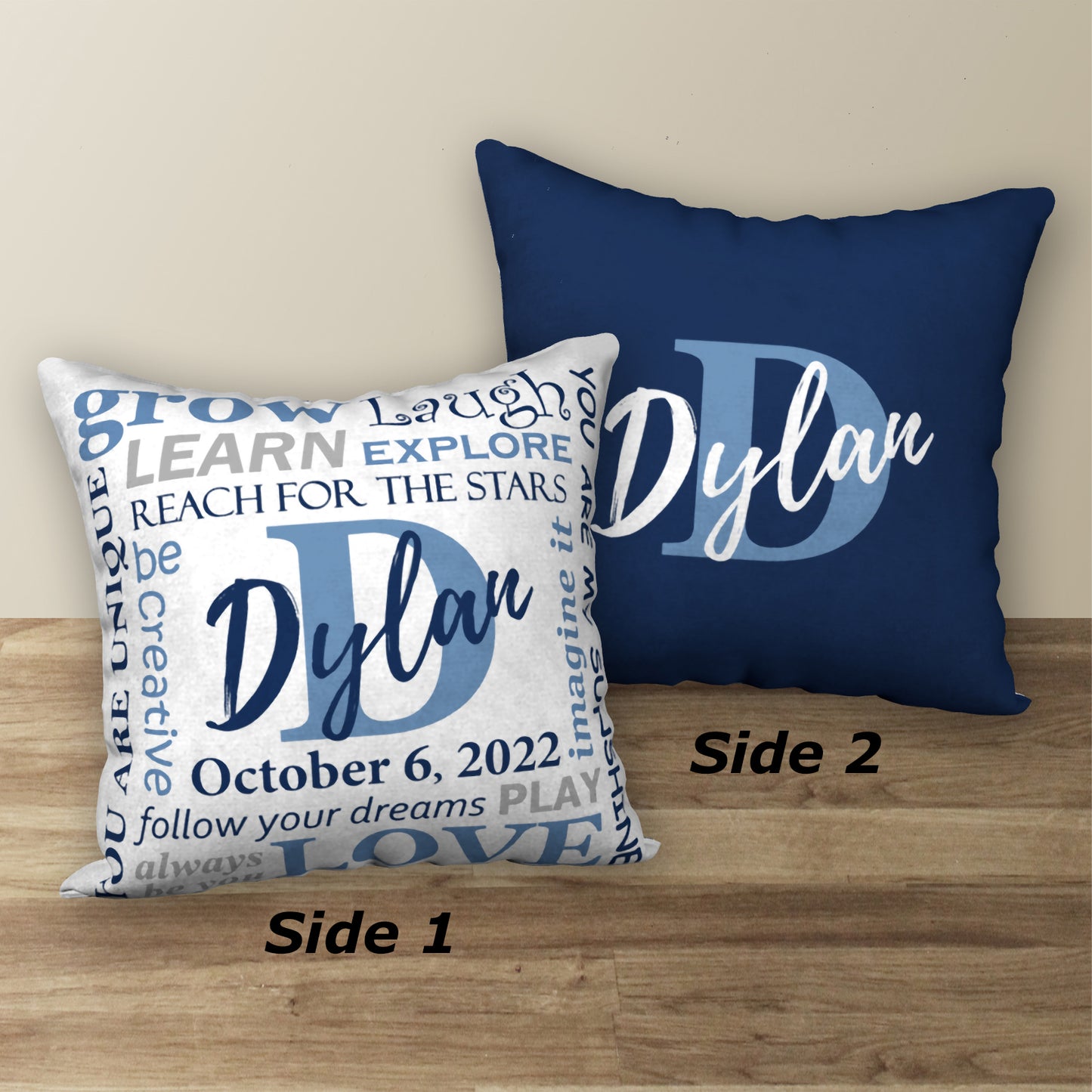 Personalized NAME & BIRTHDAY Pillow, 18"x18"