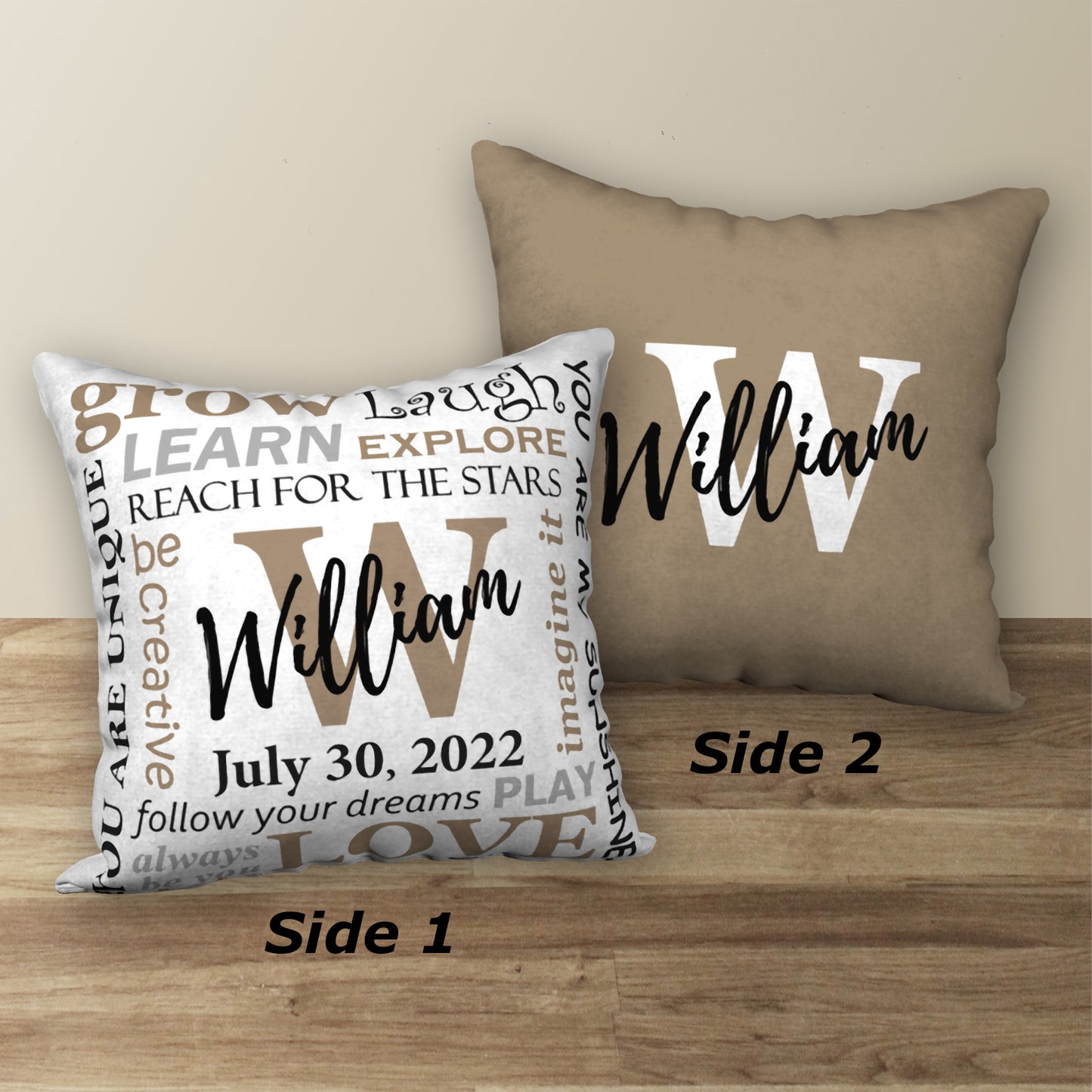 Personalized NAME & BIRTHDAY Pillow, 18"x18"