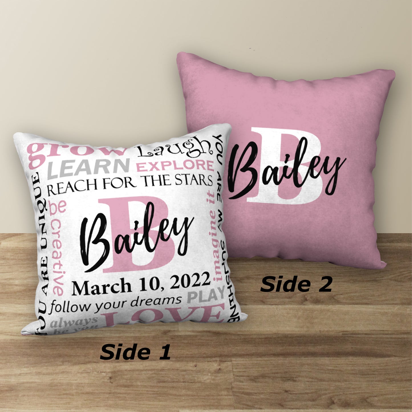 Personalized NAME & BIRTHDAY Pillow, 18"x18"
