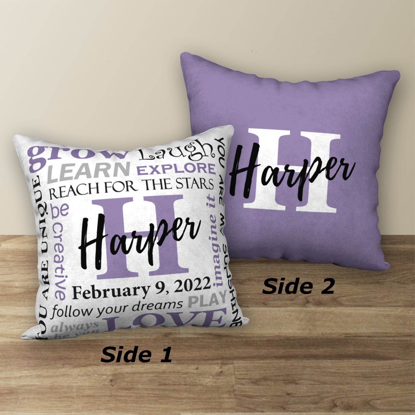 Personalized NAME & BIRTHDAY Pillow, 18"x18"