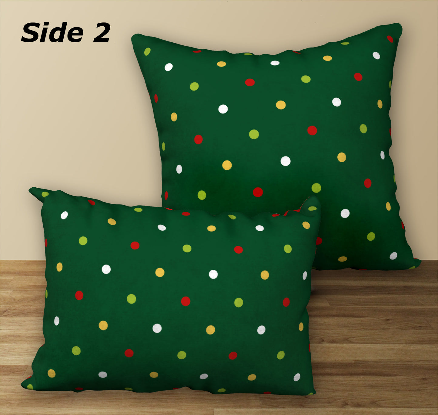 Set of 2 Holiday Designer Pillows DECK THE HALLS (18"x18") and FA LA LA (20"x14")