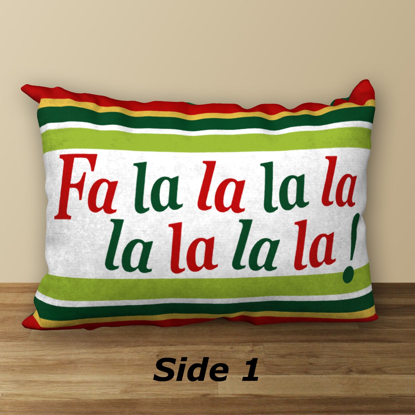 FA LA LA Designer Holiday Pillow, 20"x14"