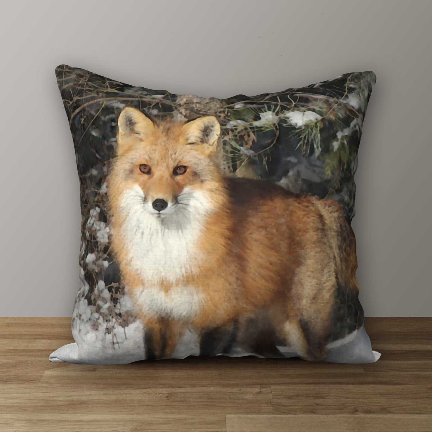 Watchful Fox Designer Pillow, 18"x18"