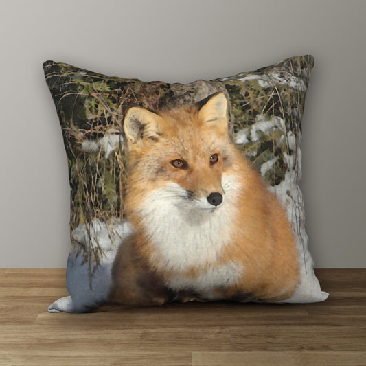 Beautiful Fox Designer Pillow, 18"x18"