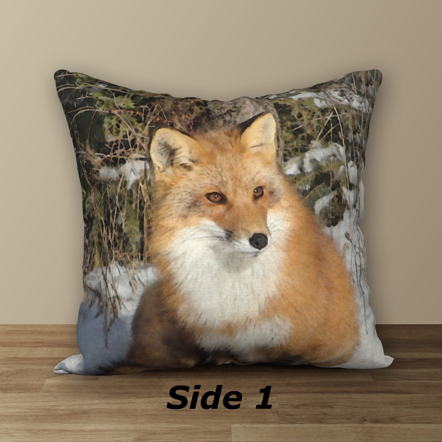 Beautiful Fox Designer Pillow, 18"x18"