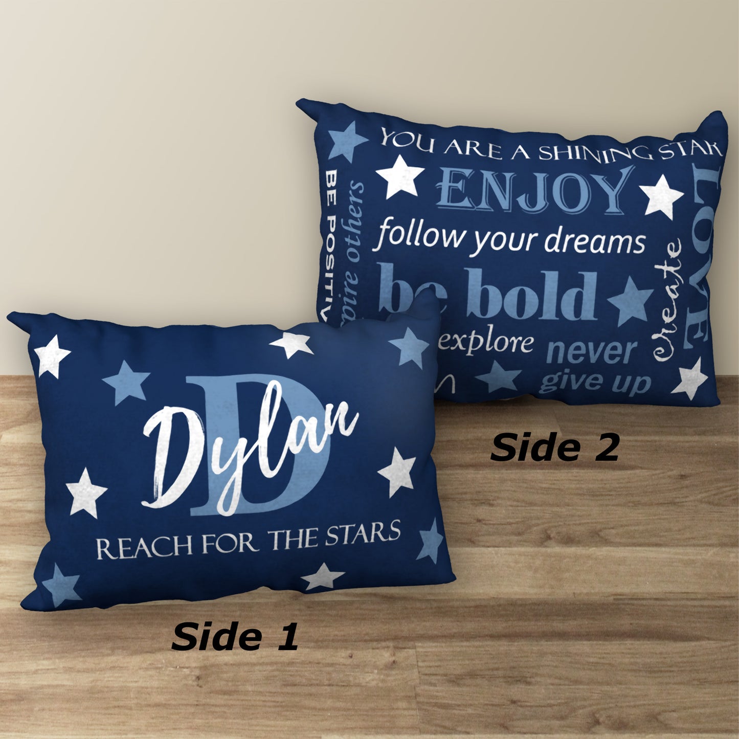 Personalized REACH FOR THE STARS Name Pillow, 20"x14"