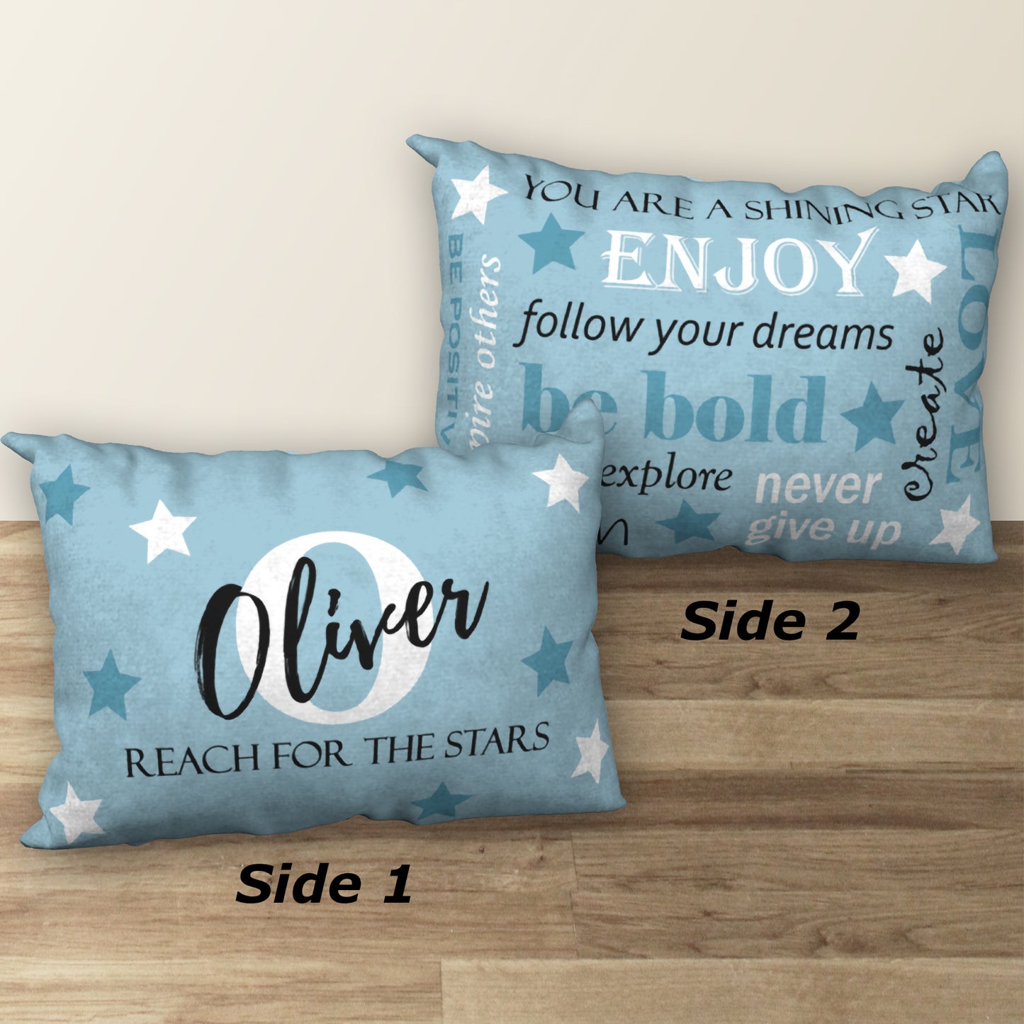 Personalized REACH FOR THE STARS Name Pillow, 20"x14"