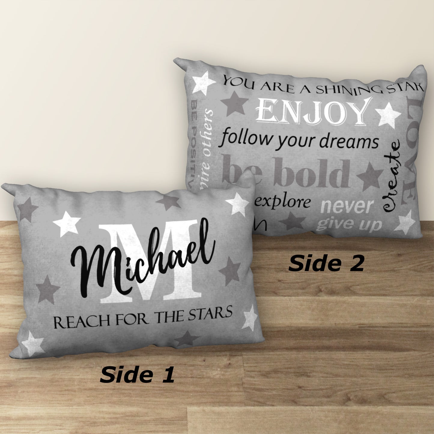 Personalized REACH FOR THE STARS Name Pillow, 20"x14"