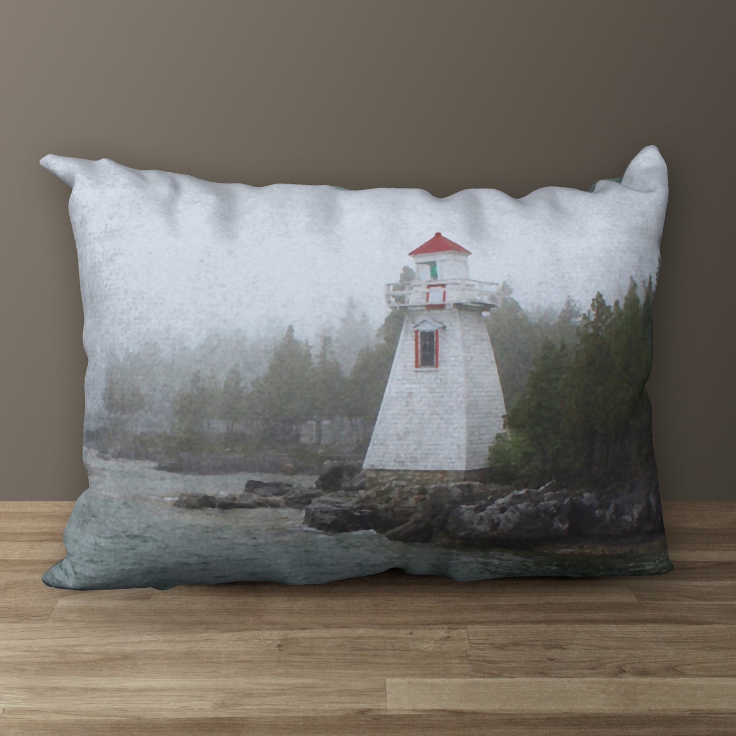 Lighthouse in Fog Designer Pillow, 20"x14"