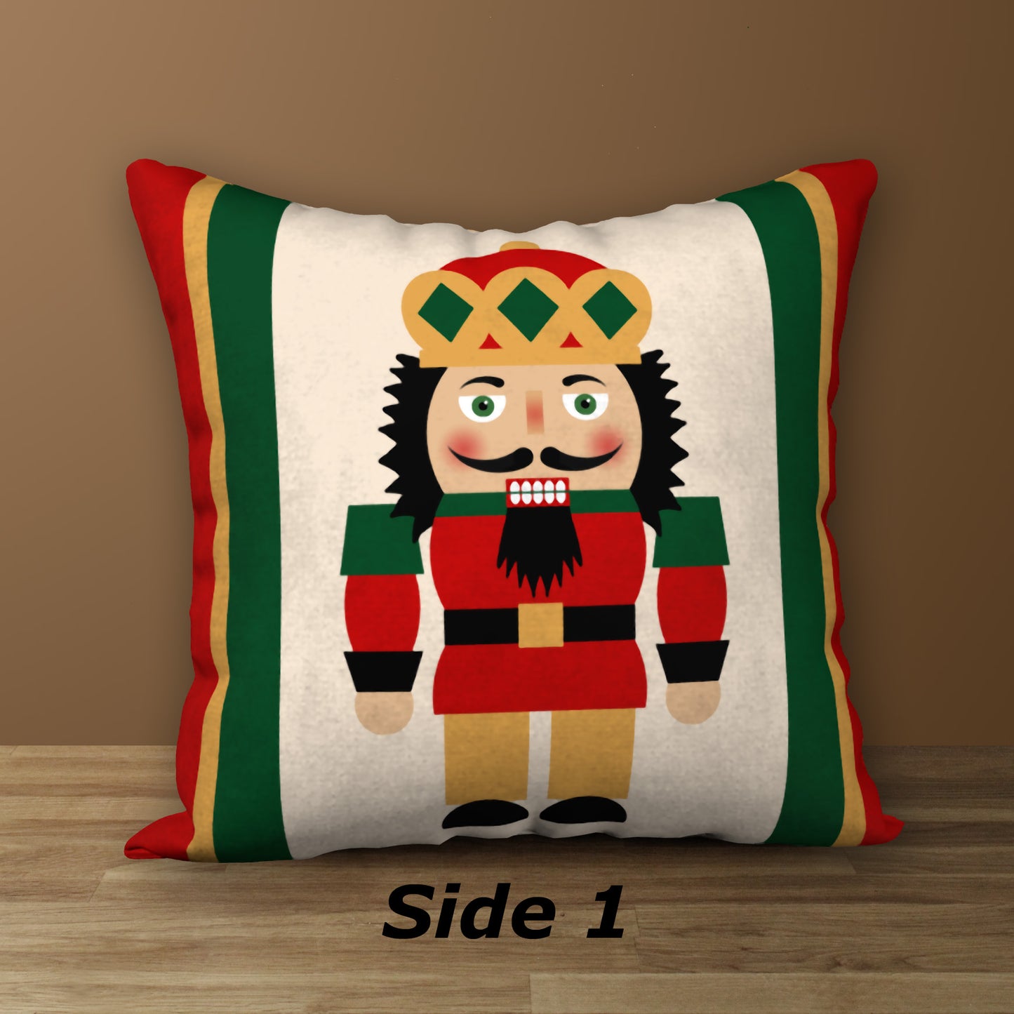 Nutcracker King Designer Holiday Pillow, 18"x18"