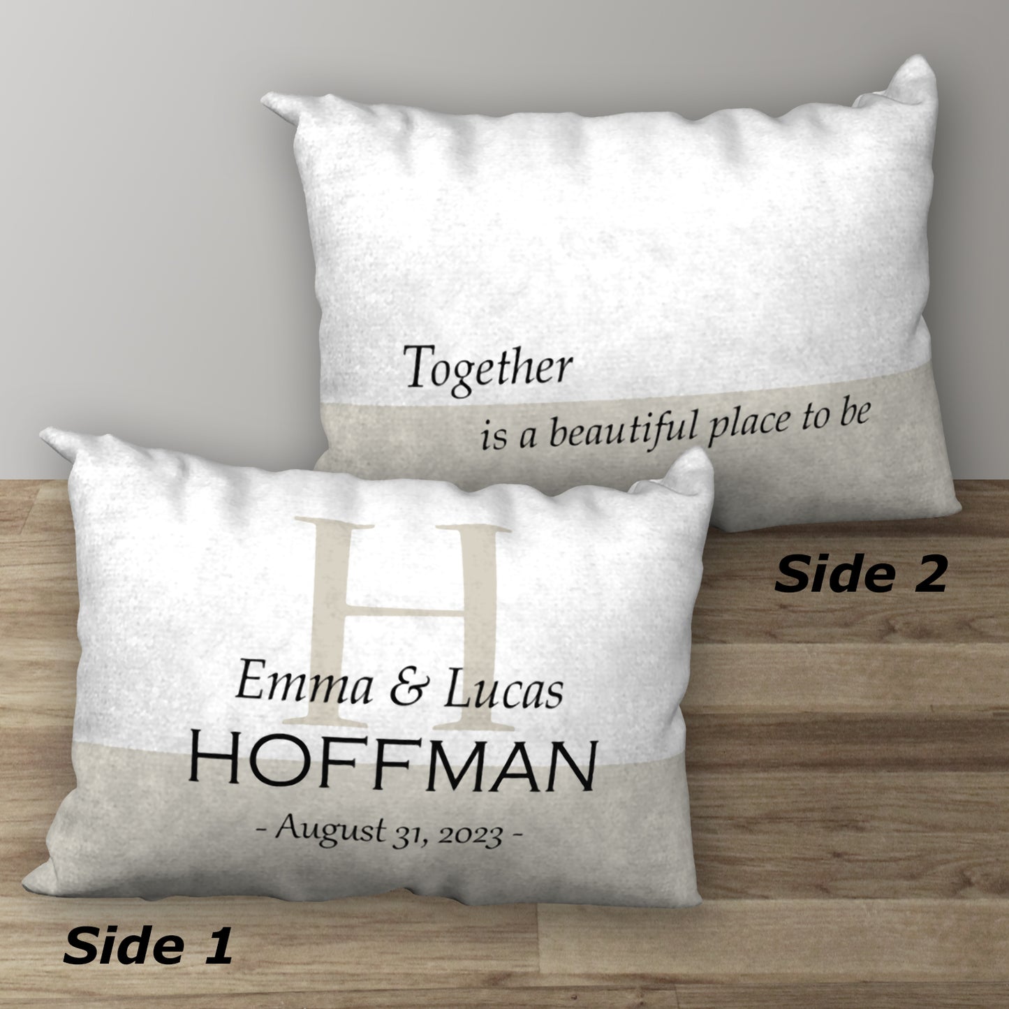 Personalized Classic Design Wedding Pillow, 20"x14"