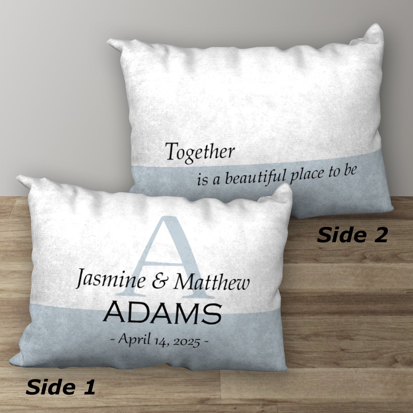 Personalized Classic Design Wedding Pillow, 20"x14"