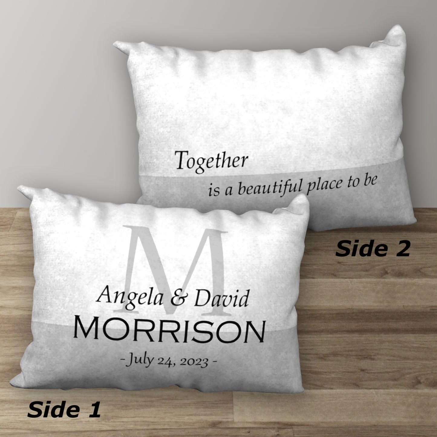 Personalized Classic Design Wedding Pillow, 20"x14"