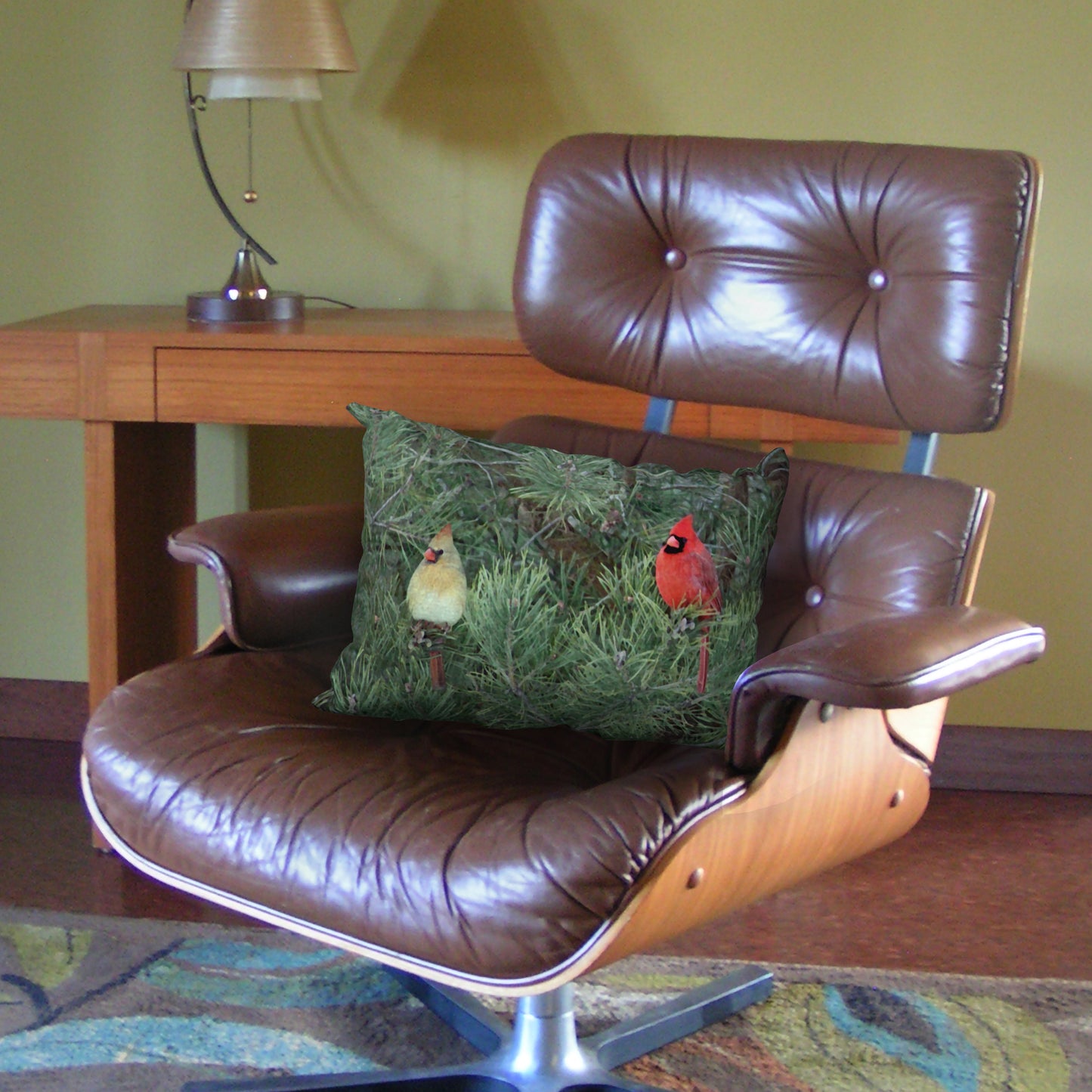 Cardinal Couple Designer Pillow, 20"x14"