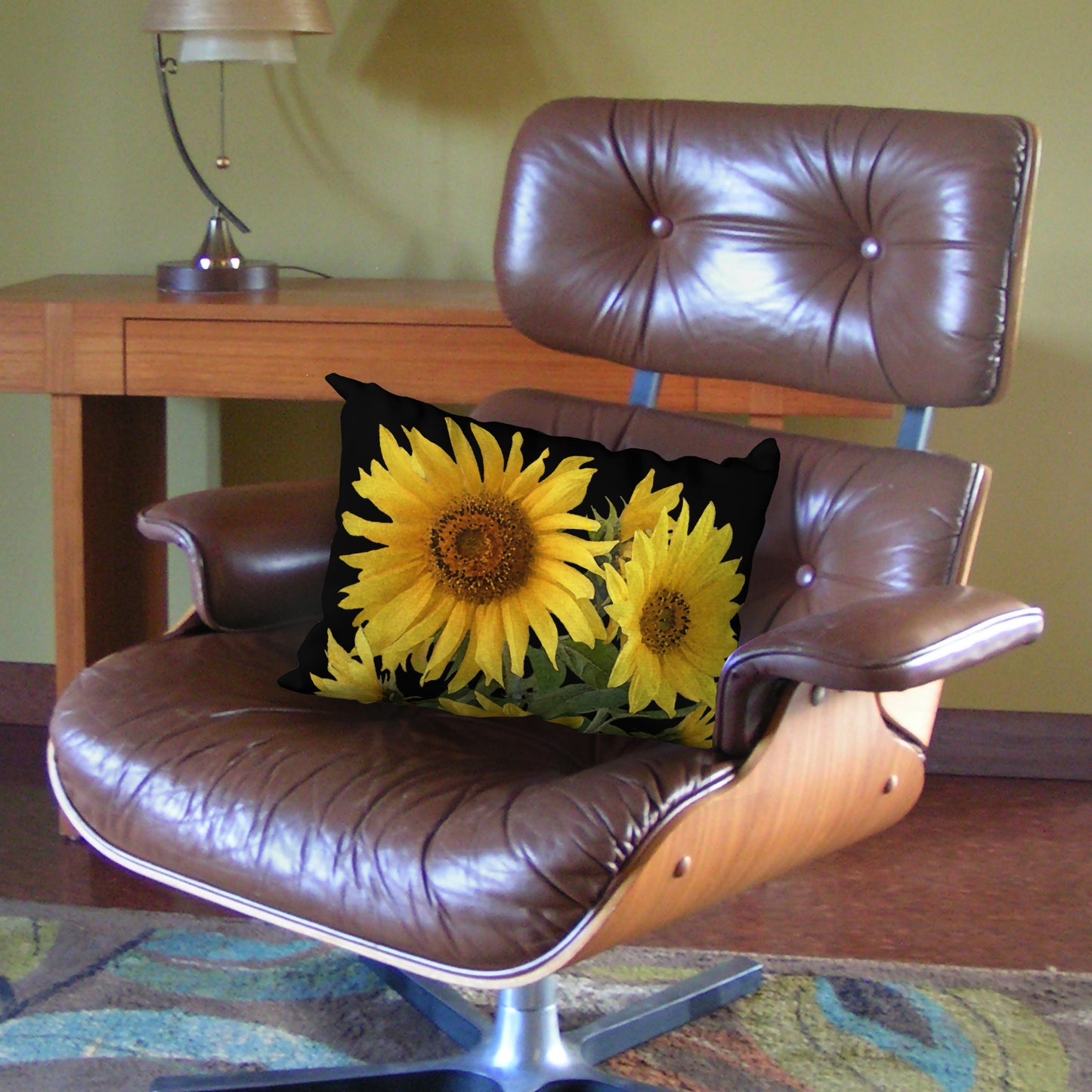 Sunny Sunflowers Designer Pillow, 20"x14"