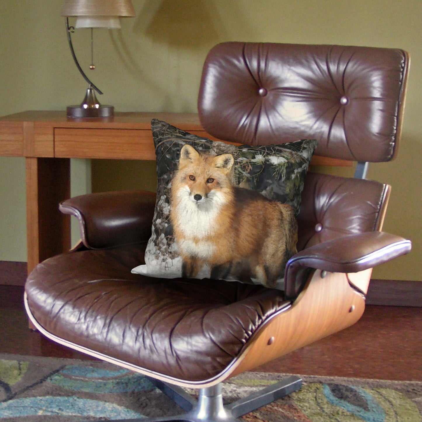 Watchful Fox Designer Pillow, 18"x18"