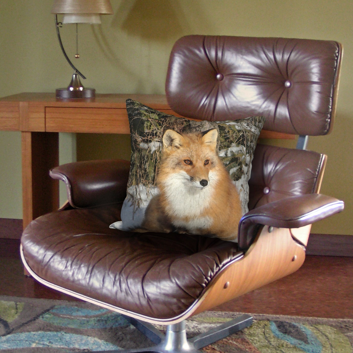 Beautiful Fox Designer Pillow, 18"x18"