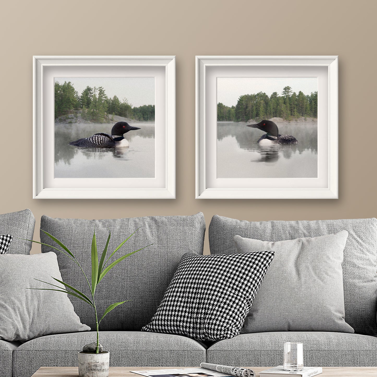 Set of 2 Lake Loon Fine Art Prints, Unframed