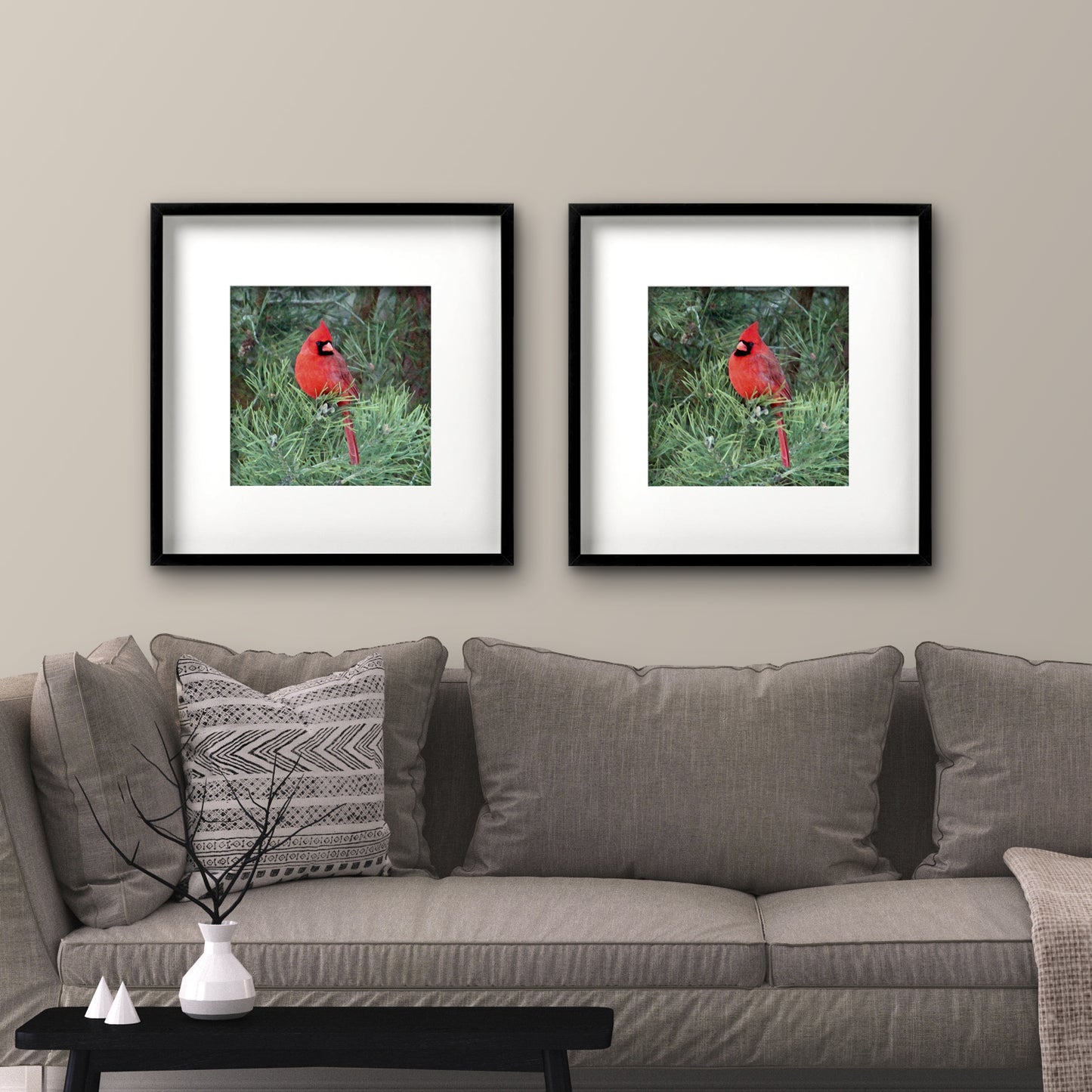 Set of 2 Cardinal Fine Art Prints, Unframed