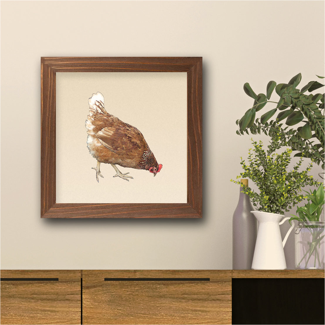 Little Red Hen Fine Art Print, Unframed