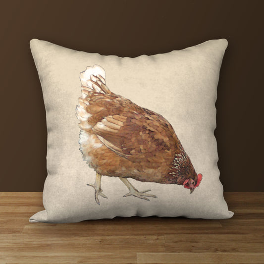 Little Red Hen Designer Pillow, 18"x18"