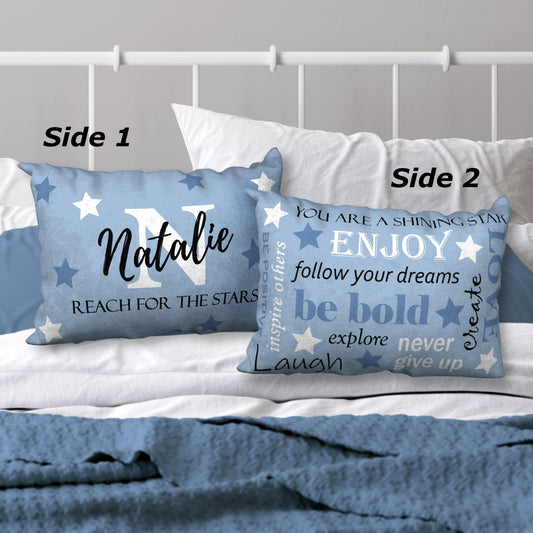 Personalized REACH FOR THE STARS Name Pillow, 20"x14"