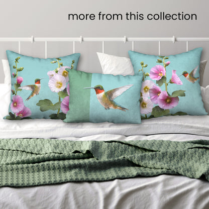 Hummingbirds & Hollyhocks ECO SCARF, 21.5"x55"