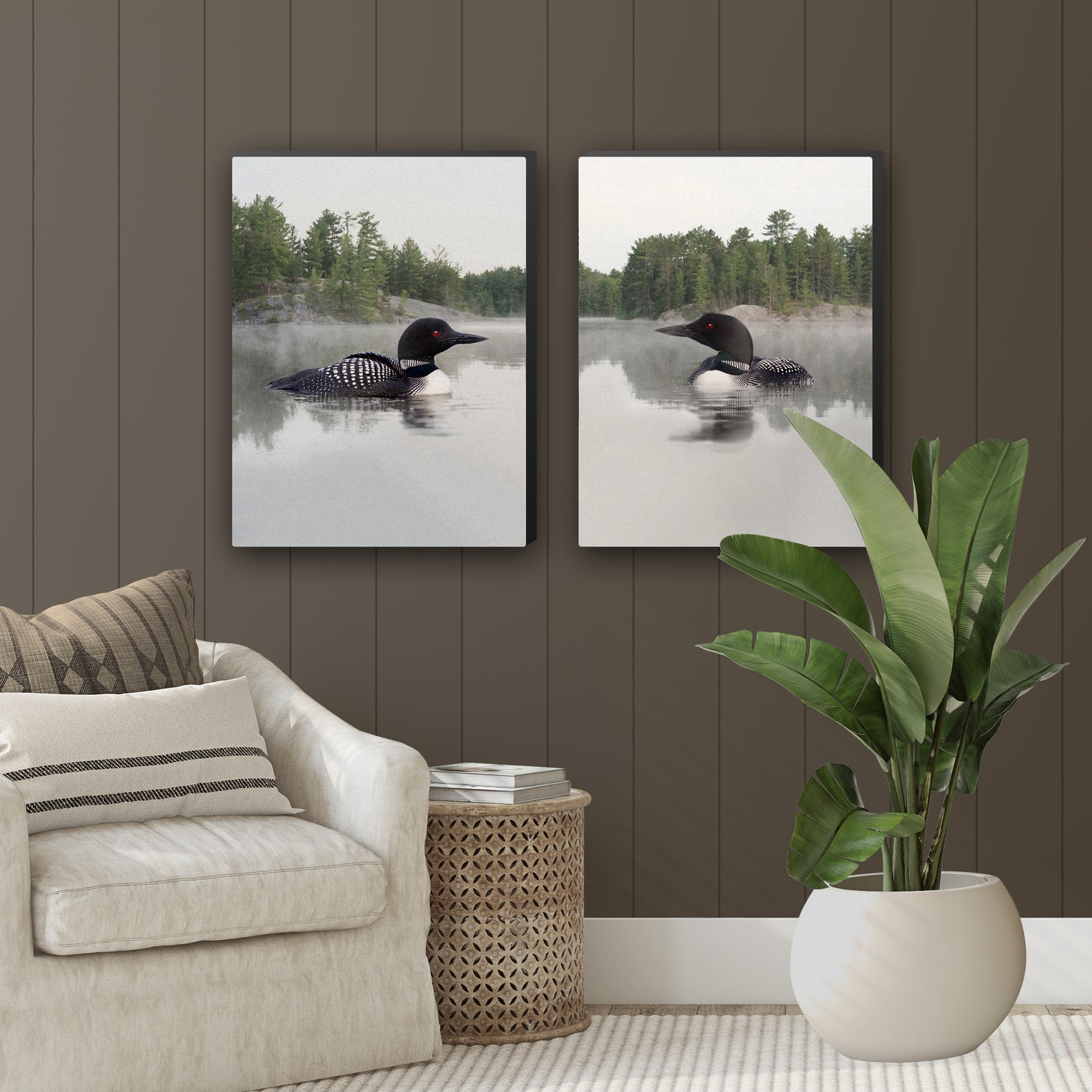 Set of 2 Loon Wrapped Canvas Prints