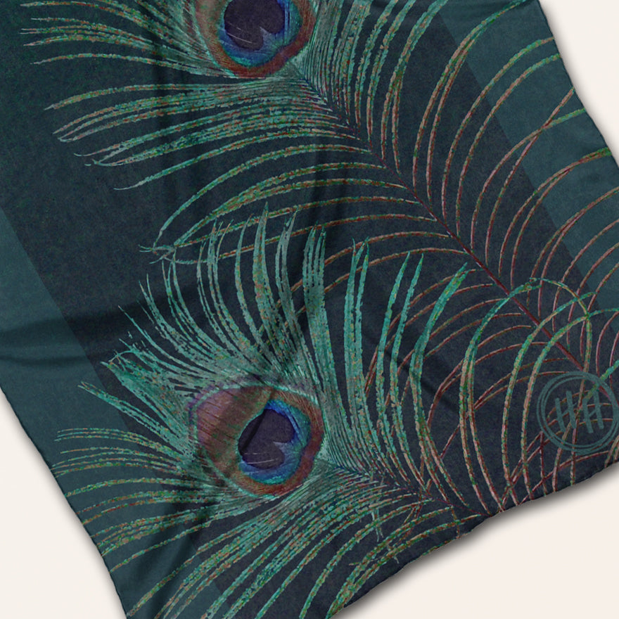 Peacock Feather ECO SCARF, 21.5"x55"