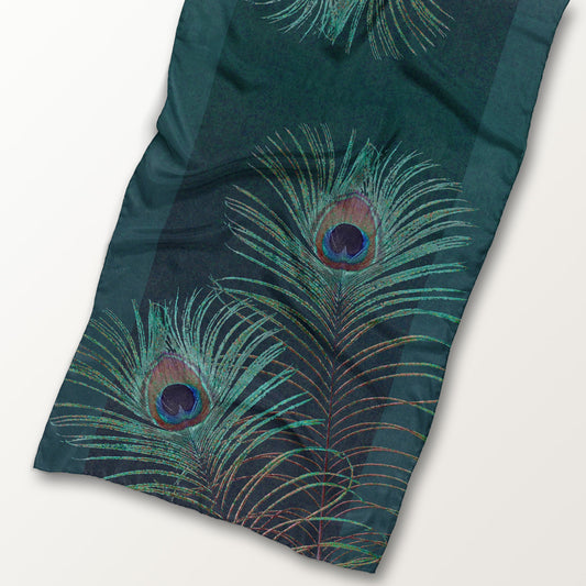 Peacock Feather ECO SCARF, 21.5"x55"