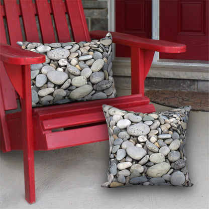 Set of 2 Beachstones Designer Pillows, 18"x18" and 20"x14"