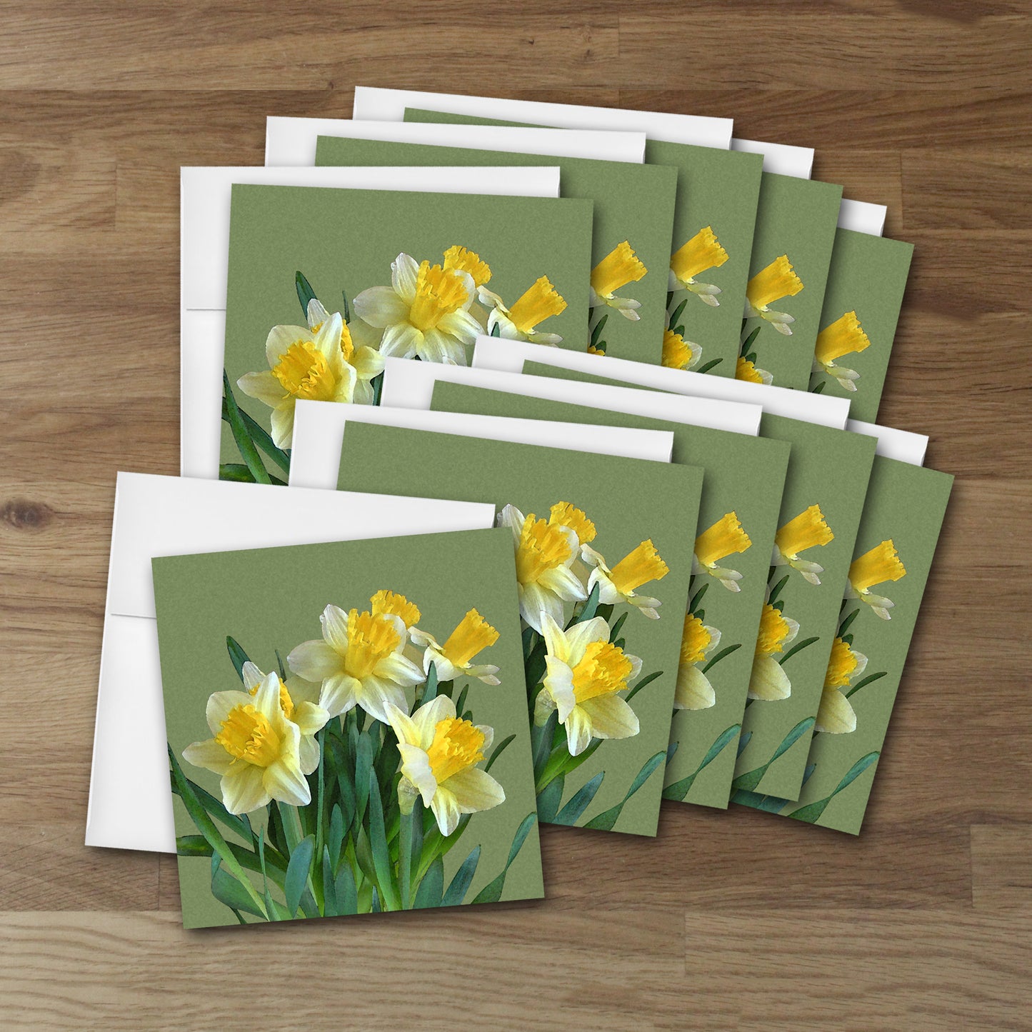 Set of 10 Daffodils Designer Greeting Cards