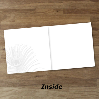 Set of 10 Peacock Feather Designer Greeting Cards