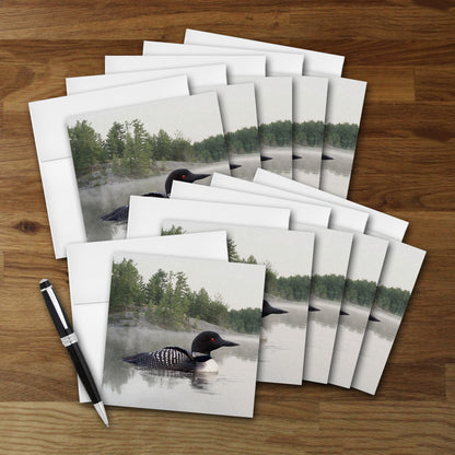 Set of 10 Loon on the Water Designer Greeting Cards